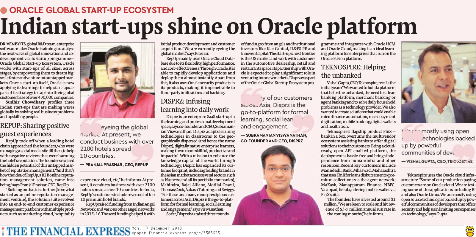 Indian Start-Ups Shine on Oracle Platform